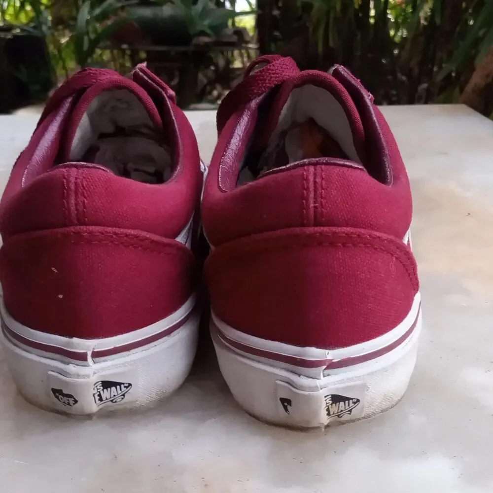 Vans Men's Burgundy and White Trainers